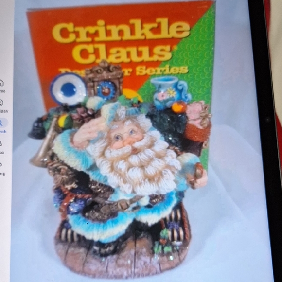 Possible Dreams Other - Festive Crinkle Claus Holiday Decor - Blue and White